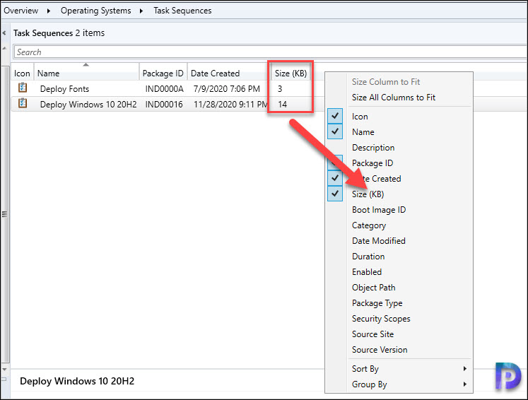 Top 8 New Features of SCCM 2010 6 Find the ConfigMgr Task Sequence Size