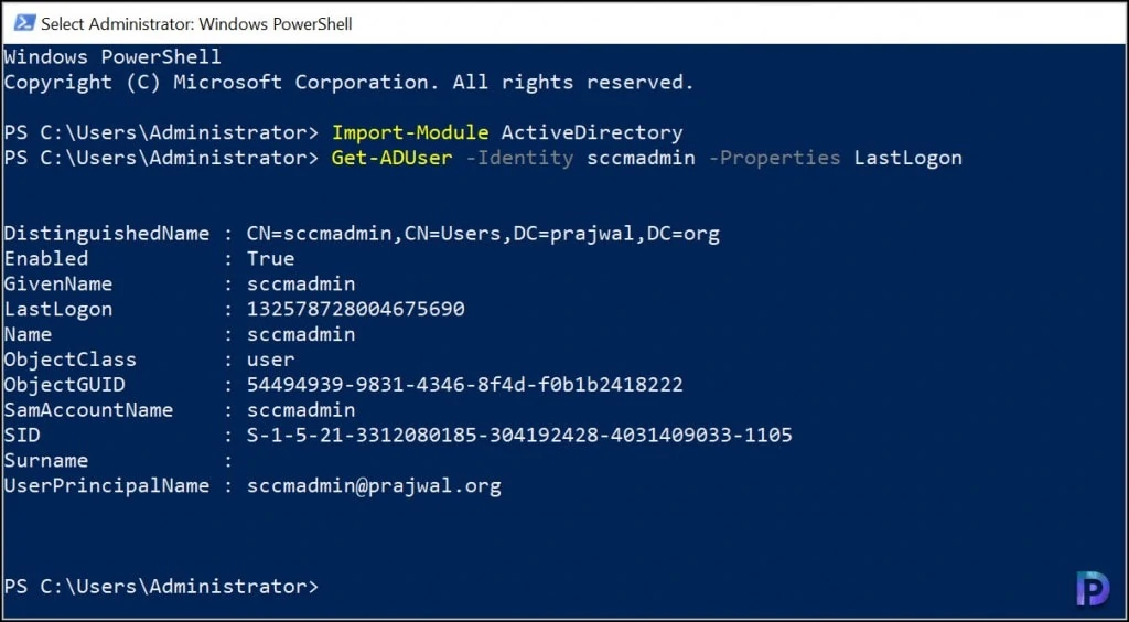 Find User's Last Logon Time using 4 Easy Methods 3 PowerShell Command to find User Last Logon time