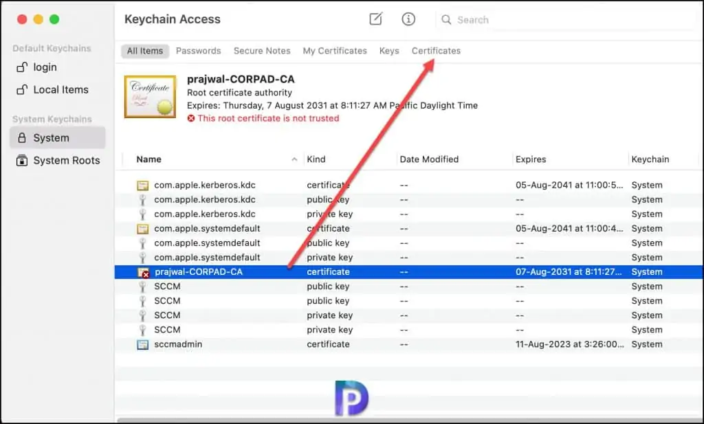 Fix Certificate has Untrusted Root - ConfigMgr Mac Agent 2 The Root Certificate is not trusted