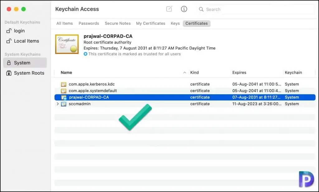Fix Certificate has Untrusted Root - ConfigMgr Mac Agent 4 Fix Certificate has Untrusted Root