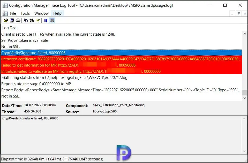Fix ConfigMgr PXE Error 0x80070490 0x80004005 4 Review SMSDPUsage Log File