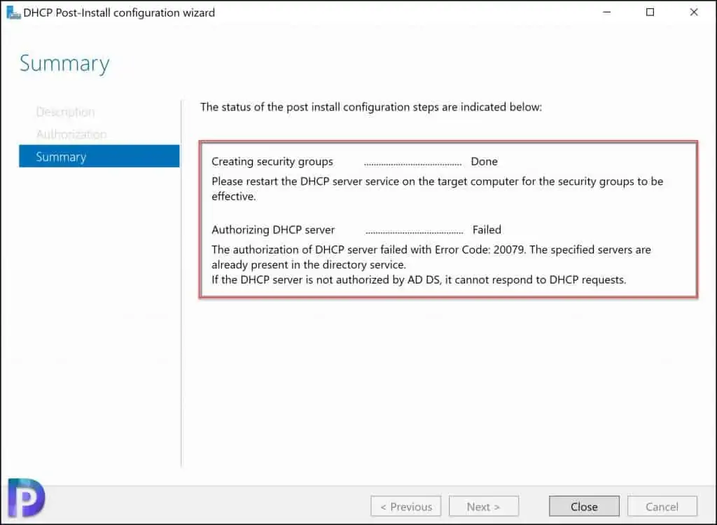 Fix DHCP Server Failed with Error Code 20079