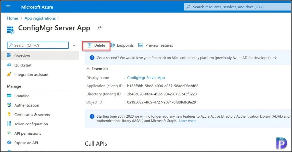 Fix SCCM CMG Failed to Sign in to Azure Error 4 Delete App Registrations