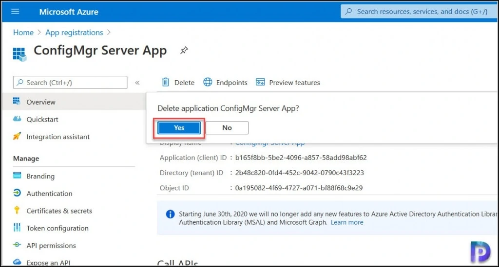 Fix SCCM CMG Failed to Sign in to Azure Error 5 Delete ConfigMgr Server App Registrations