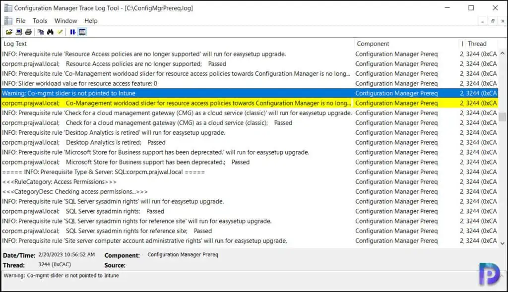 Fix SCCM Co-Mgmt slider is not pointed to Intune Prerequisite Check Warning 2 SCCM Co-Mgmt slider is not pointed to Intune