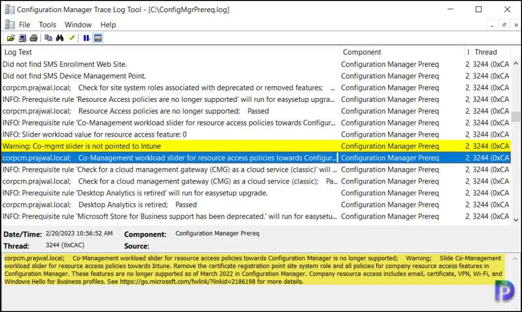 Fix SCCM Co-Mgmt slider is not pointed to Intune Prerequisite Check Warning 3 Co-Management workload slider for resource access policies towards Configuration Manager is no longer supported