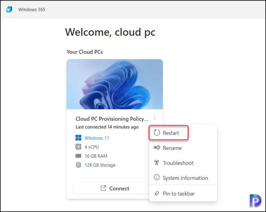 Fix Windows 365 Cloud PC Session Disconnect Error Code 0x3 3 Restart Windows 365 Cloud PC | Fix Cloud PC Session Disconnect Error Code 0x3