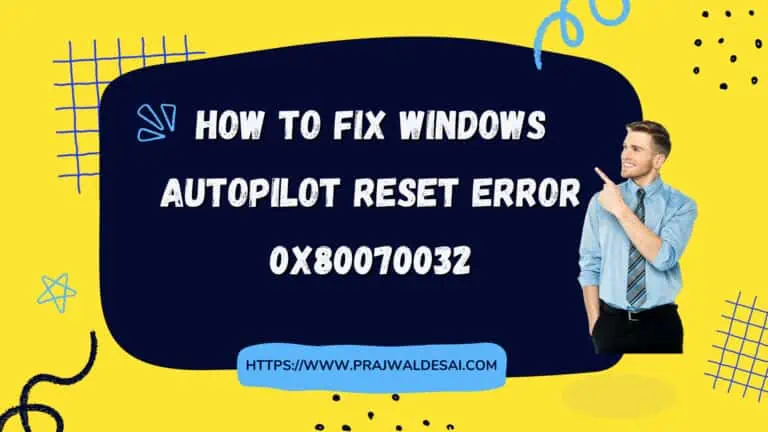 Fix Error 0x80070032 during Autopilot Reset of Windows Device 1 Fix Error 0x80070032 during Autopilot Reset of Windows Device