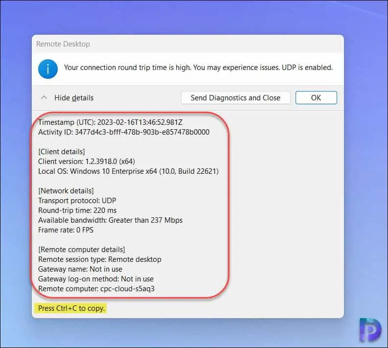 2 Ways to Get Windows 365 Cloud PC Connection Details 5 Get Windows 365 Cloud PC Connection Details using W365 App