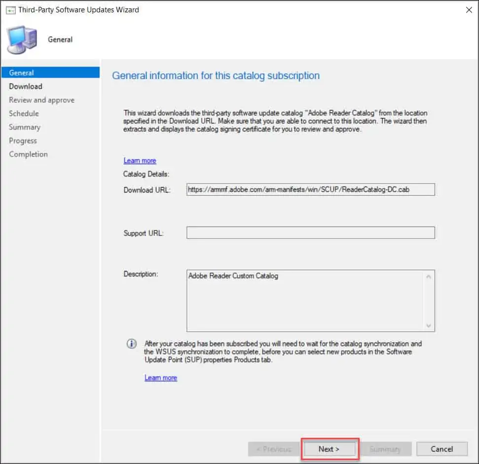 How to Add Adobe Custom Catalog in SCCM 7 Subscribe to Adobe Custom Catalog