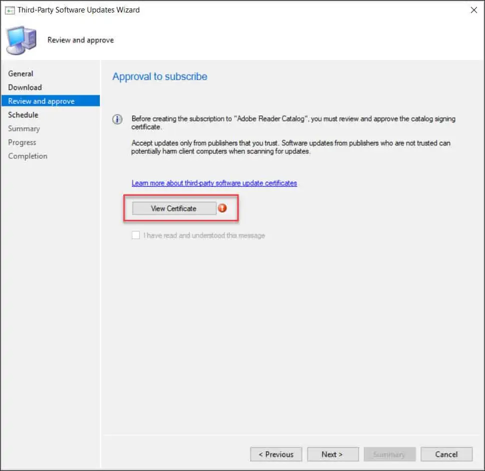 How to Add Adobe Custom Catalog in SCCM 9 Approve Catalog Signing Certificate