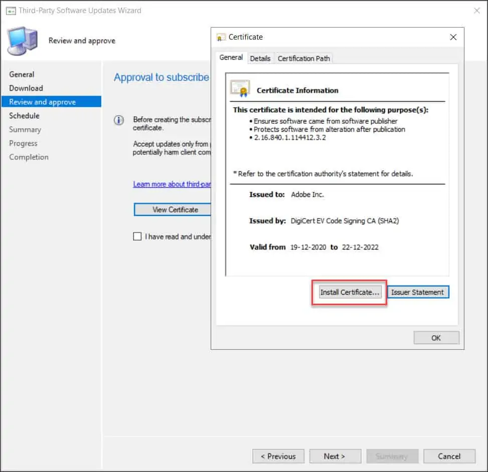 How to Add Adobe Custom Catalog in SCCM 10 Approve Catalog Signing Certificate