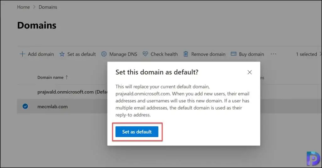How to Add New Domain to Microsoft 365 7 Set Default Domain