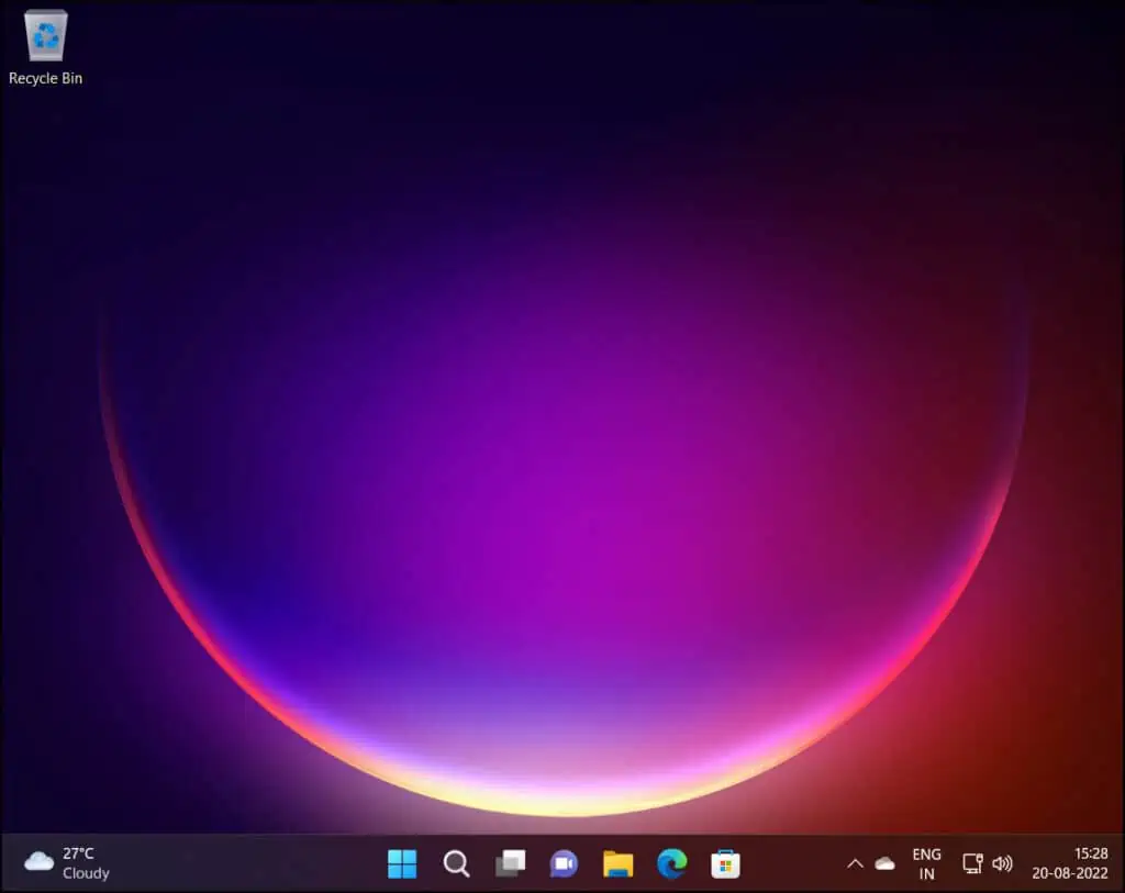 How to Align Taskbar to the left on Windows 11 1 Windows 11 Taskbar Aligned to the Center