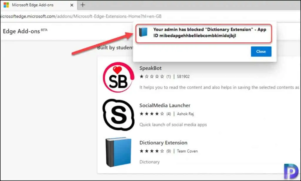How to Block Edge Extensions using Intune 11 Edge Extension installation blocked