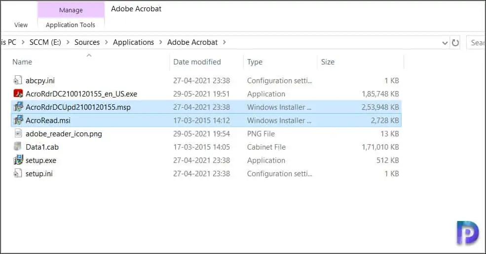 Customize and Deploy Adobe Acrobat Reader using SCCM 9 Extract the Adobe Acrobat Reader Installer