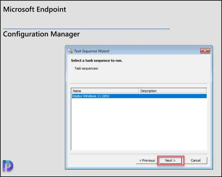 How to Deploy Windows 11 22H2 using SCCM Task Sequence 25 Select Windows 11 22H2 Task Sequence