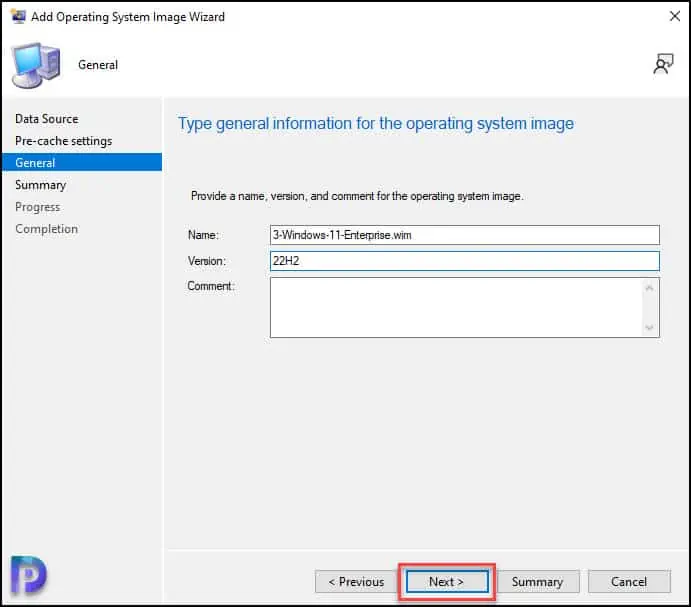 How to Deploy Windows 11 22H2 using SCCM Task Sequence 5 Specify the Pre-cache Settings
