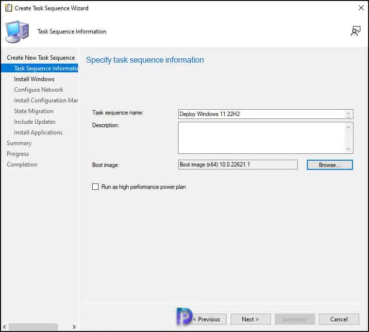How to Deploy Windows 11 22H2 using SCCM Task Sequence 9 Specify Windows 11 22H2 Task Sequence Information