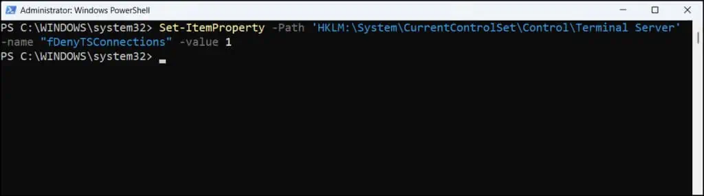How to Turn off or disable Remote Desktop on Windows 11 6 Disable Remote Desktop on Windows 11 using PowerShell