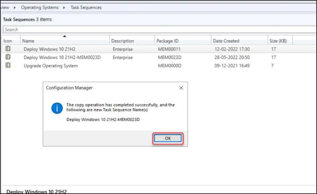 How to Duplicate SCCM Task Sequence | Make a Copy of TS 3 Duplicate Task Sequence