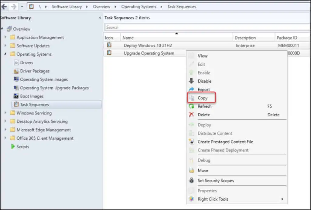 How to Duplicate SCCM Task Sequence | Make a Copy of TS 5 Duplicate Multiple Task Sequences