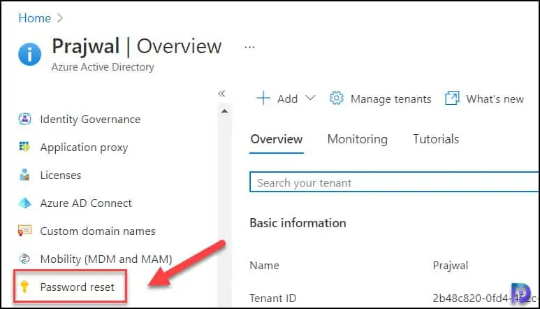 Enable Azure AD Self-Service Password Reset