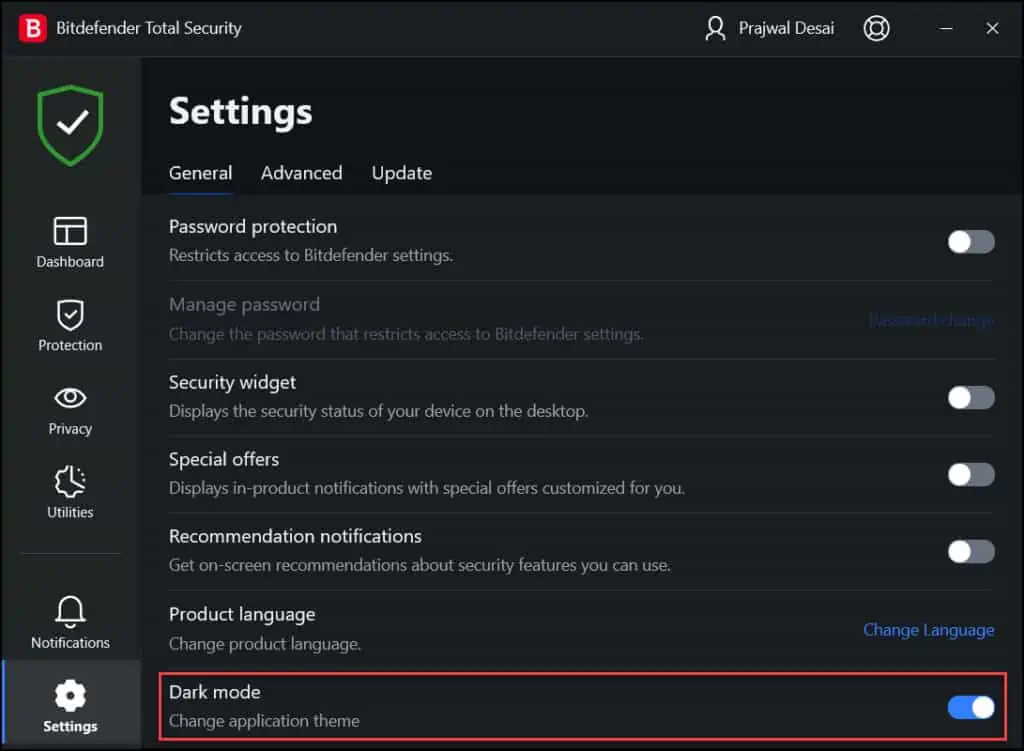 How to Enable Dark Mode for Bitdefender Total Security 3 Enable Dark Mode for Bitdefender Total Security