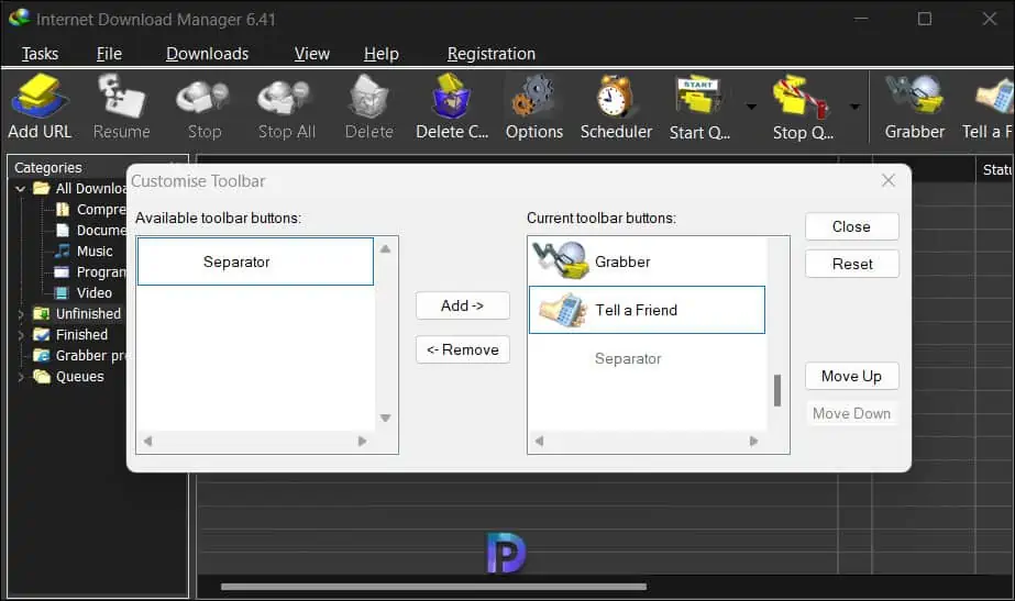 How to Enable Dark Mode for IDM and Customize Toolbar in IDM 5 Customize Toolbar in IDM