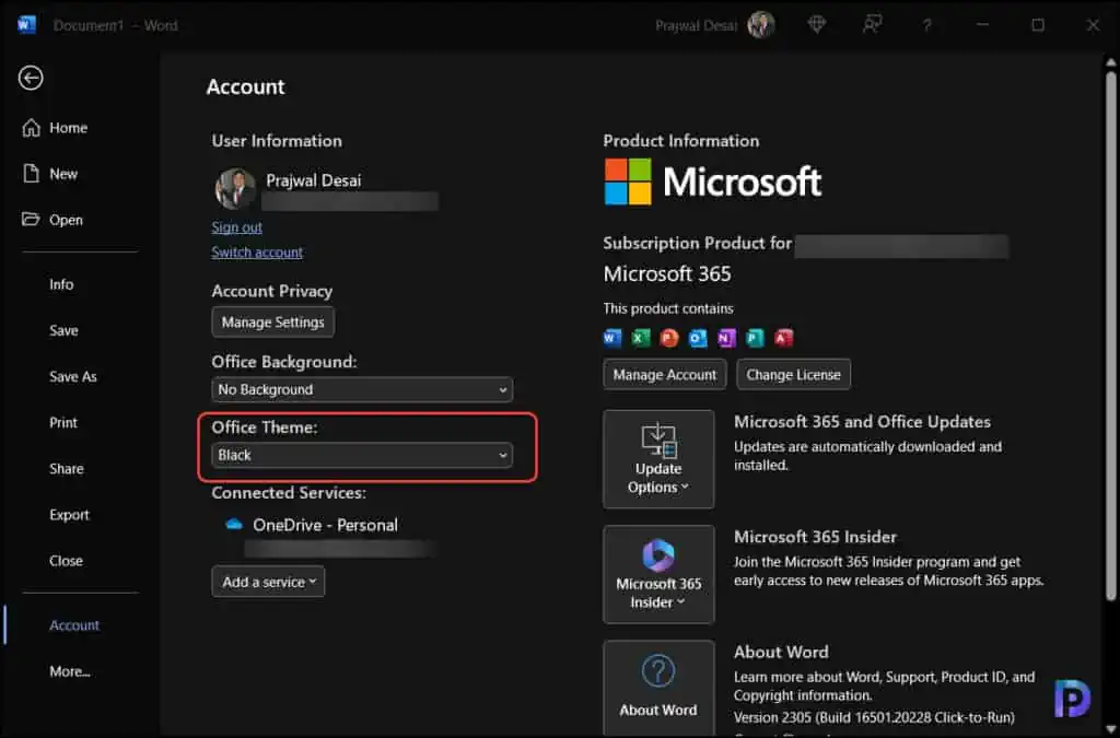 How to Enable Dark Mode in Microsoft Office 3 Manually Enable Dark Mode in Microsoft Office