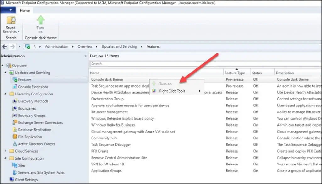 Turn on or Enable Dark Theme for SCCM Console | ConfigMgr 1 SCCM Console Dark Theme Feature Grayed Out