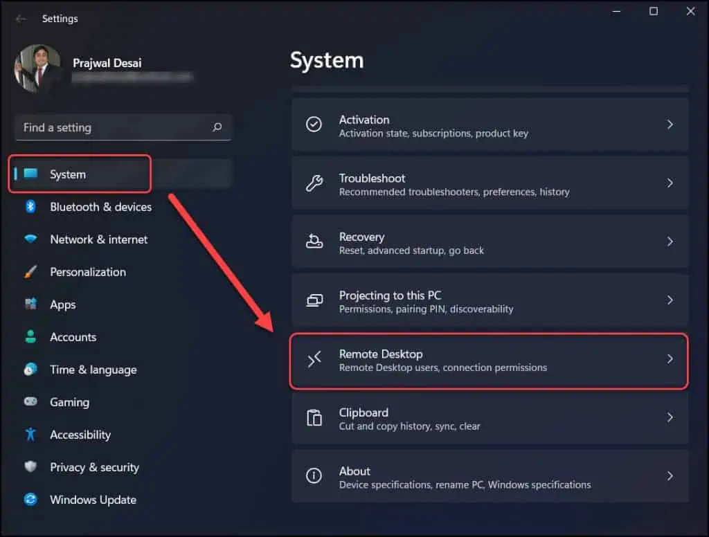 4 Proven Ways to Enable Remote Desktop on Windows 11 2 Enable Remote Desktop on Windows 11 from Settings