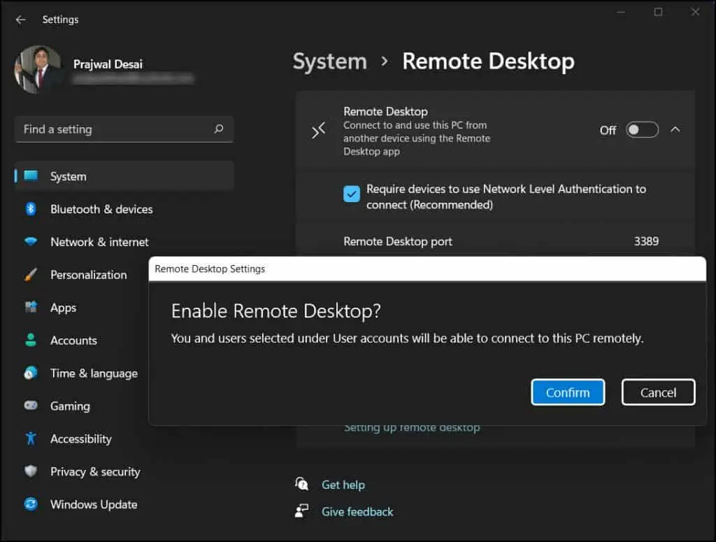 4 Proven Ways to Enable Remote Desktop on Windows 11 3 Enable Remote Desktop on Windows 11 from Settings