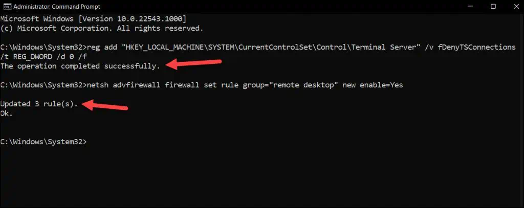 4 Proven Ways to Enable Remote Desktop on Windows 11 6 Enable Remote Desktop on Windows 11 using Command Prompt