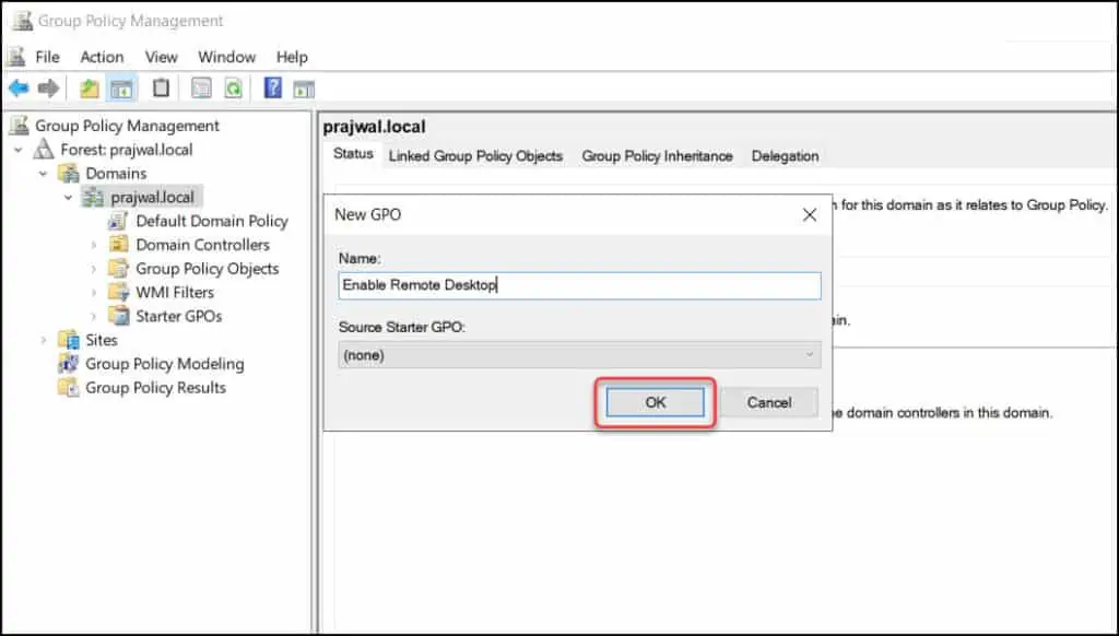 How To Enable Remote Desktop Using Group Policy (GPO) 2 Create a GPO to Enable Remote Desktop