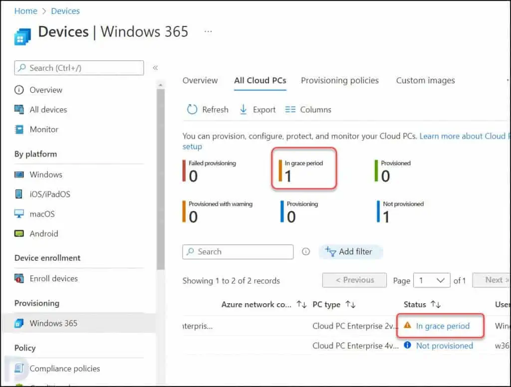 How To End Grace Period for Cloud PCs in Windows 365 1 Grace Period for Cloud PCs