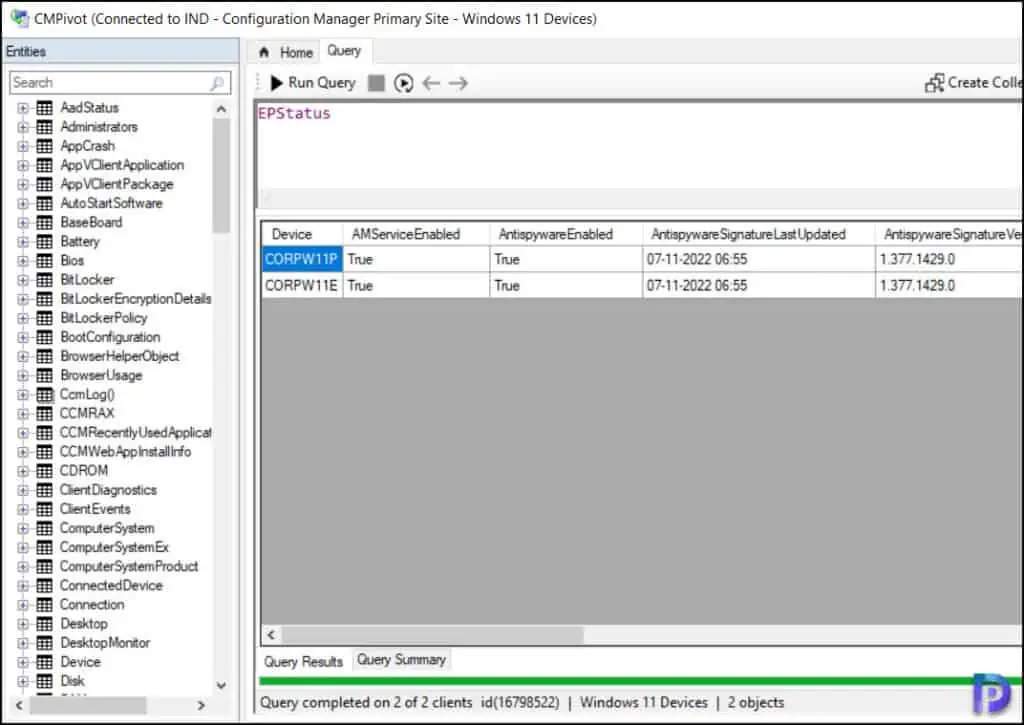 Find Antimalware Software Status using CMPivot Query in SCCM 3 Find Antimalware Software Status using CMPivot Query