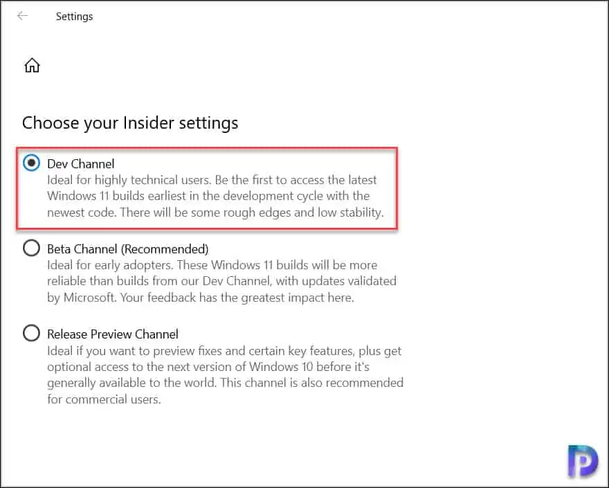 How to Download Windows 11 Insider Preview 4 Select Windows Insider Settings as Dev Channel