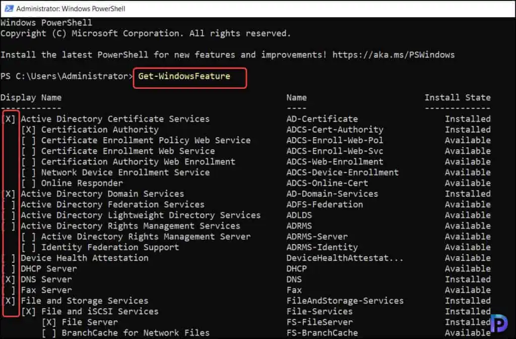 How to Get Windows Features using PowerShell on Server 1 Get Windows Features using PowerShell