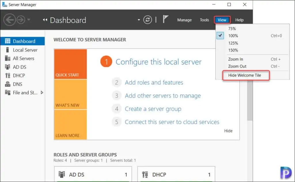 How to Hide or Unhide Welcome Tile in Server Manager 2 Hide Welcome Tile in Server Manager