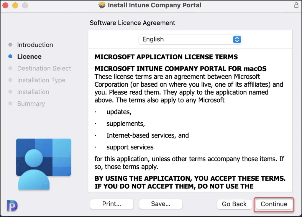 How to Install Intune Company Portal on Mac Devices 3 Company Portal Software License Agreement