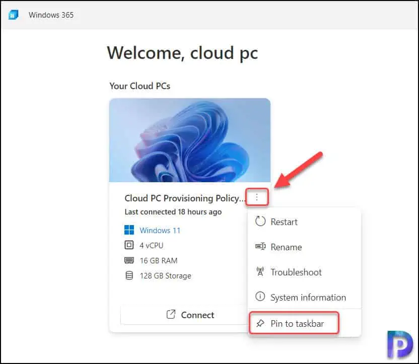 How to Pin a Windows 365 Cloud PC to Taskbar 2 How to Pin a Windows 365 Cloud PC to Taskbar