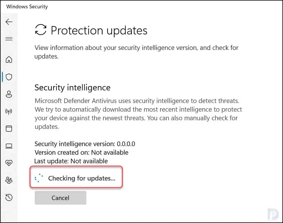 How To Reset Microsoft Antivirus Update Engine Definitions 4 Check Windows Security Protection Updates