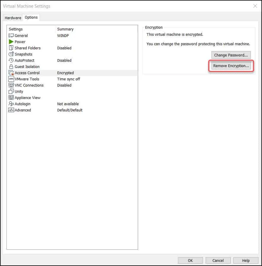 2 Easy Ways to Reset Virtual Machine Password (VMware) 5 Remove Encryption