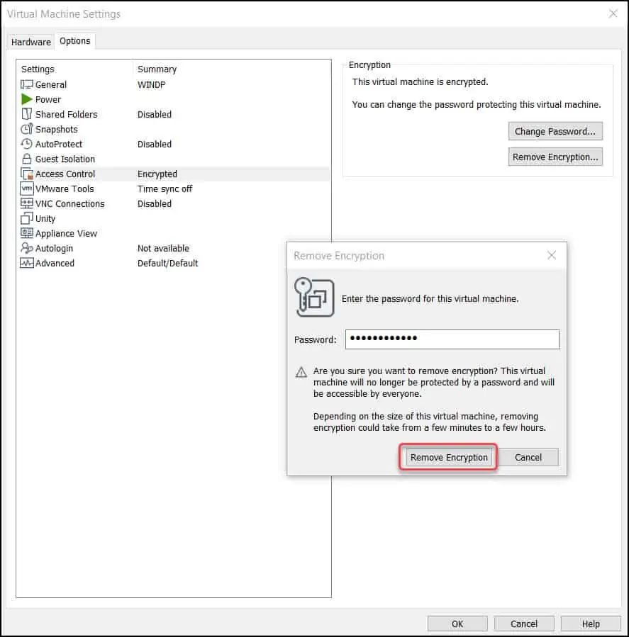 2 Easy Ways to Reset Virtual Machine Password (VMware) 6 Decrypt the Virtual Machine