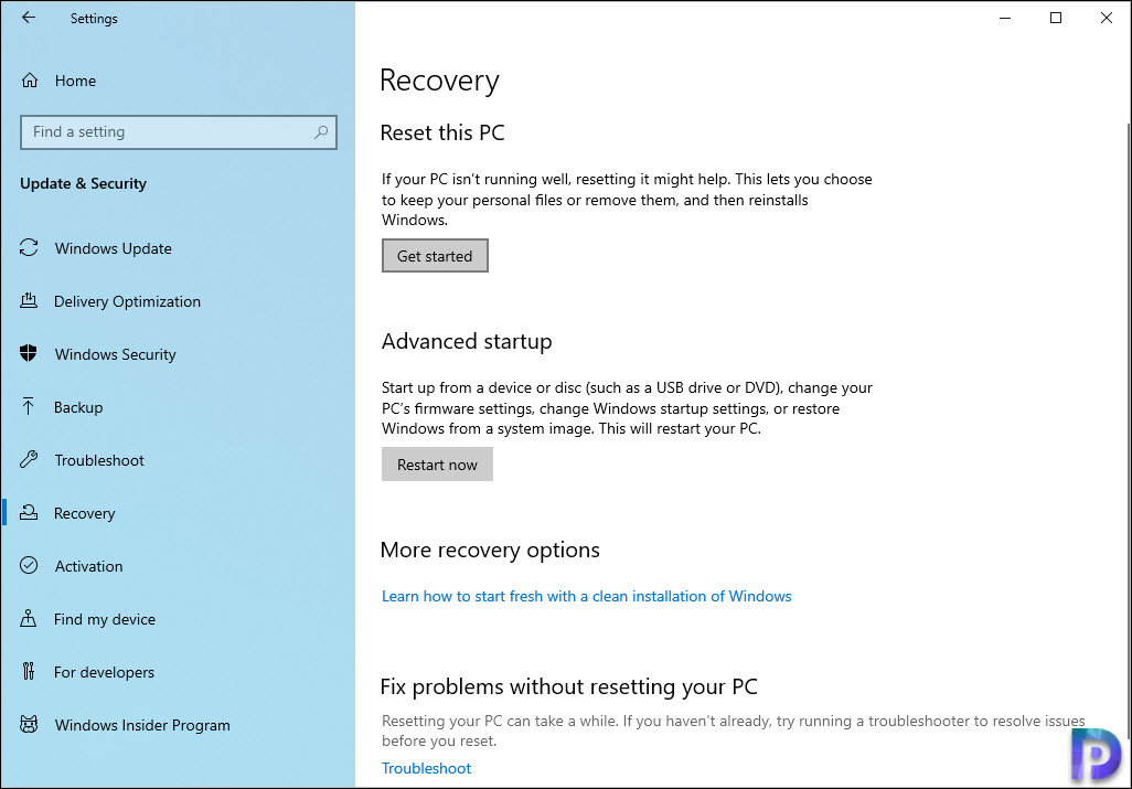 How to Reset Your Windows 10 laptop or PC 1 "Click