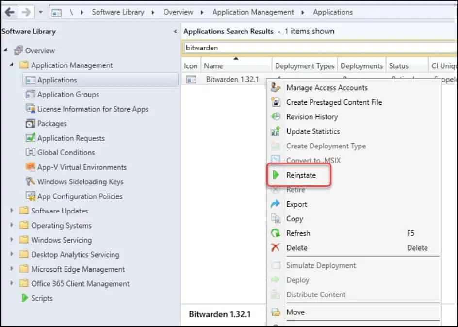 How to Retire an Application in SCCM | ConfigMgr 4 Reinstate the Application in SCCM