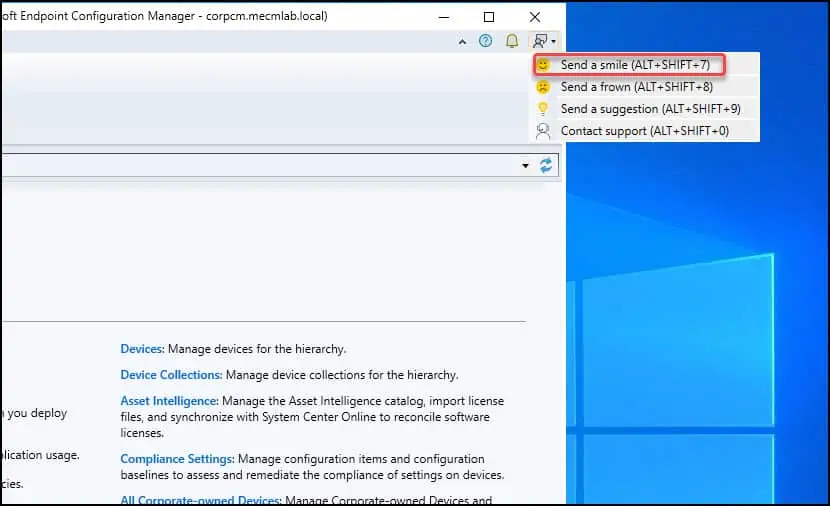 How to Send Configuration Manager Feedback 3 Configuration Manager Feedback Options