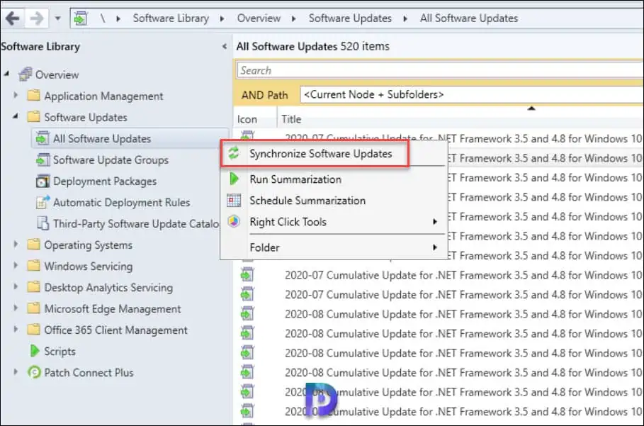 Run SUP Synchronization | Import Updates into SCCM