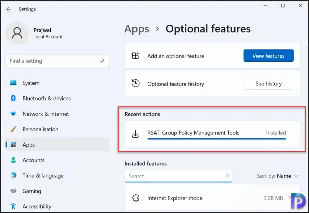 Install Group Policy Management Console on Windows 11 9 Install Group Policy Management Console using Optional Features